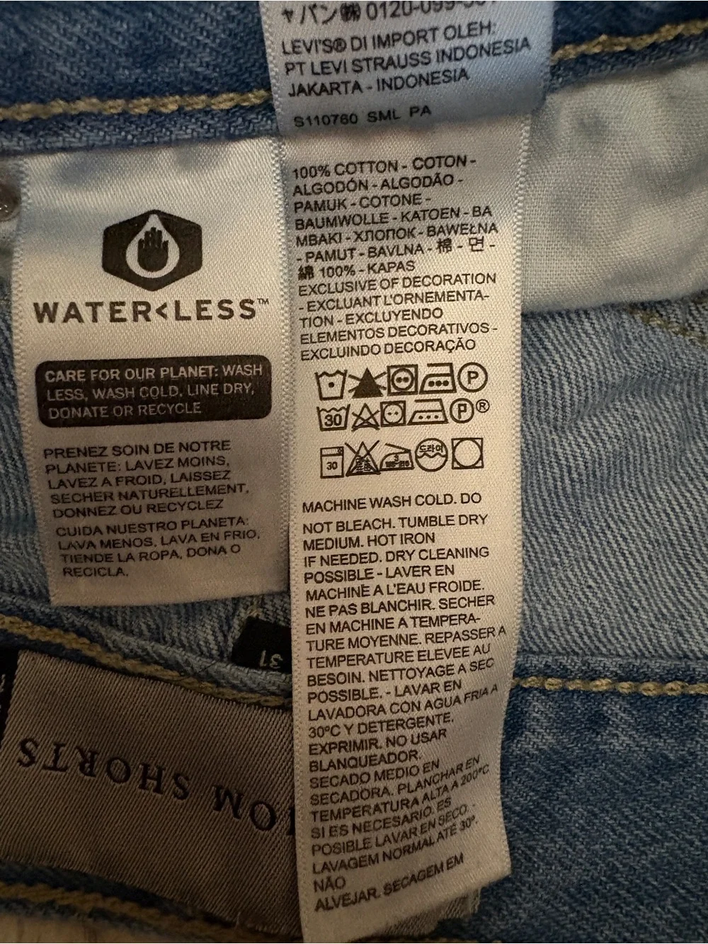 Levi's Light Blue Distressed Denim Shorts